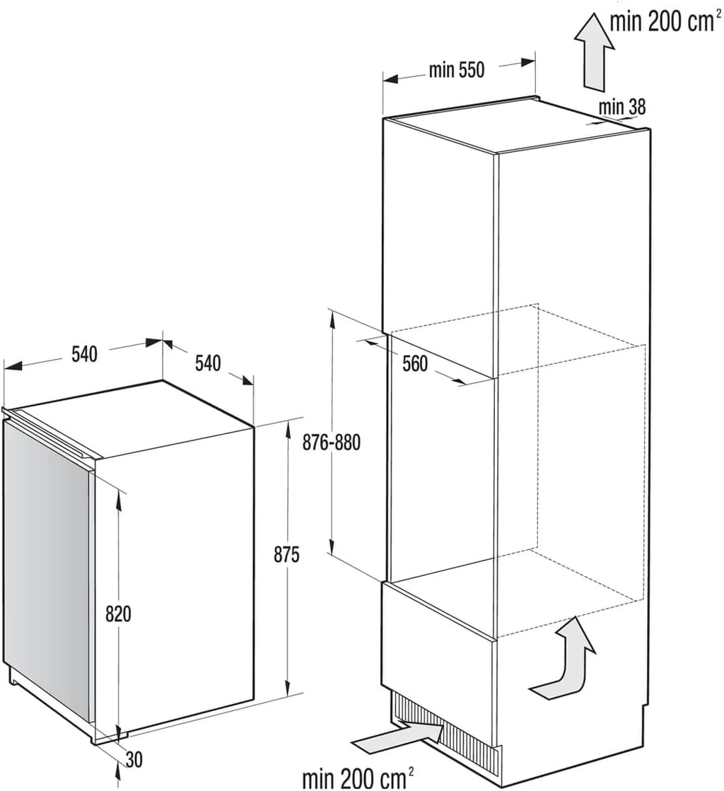 Gorenje NRKI517E41 lodówko-zamrażarka do zabudowy/178 nisza/zawias do drzwi przesuwnych/EEK:E/NoFrost DualAdvance/252L/AdaptTech/SuperCool/ConvertActive/EcoMode/wys. x szer. x gł.: 177,2 x 54 x 54,5