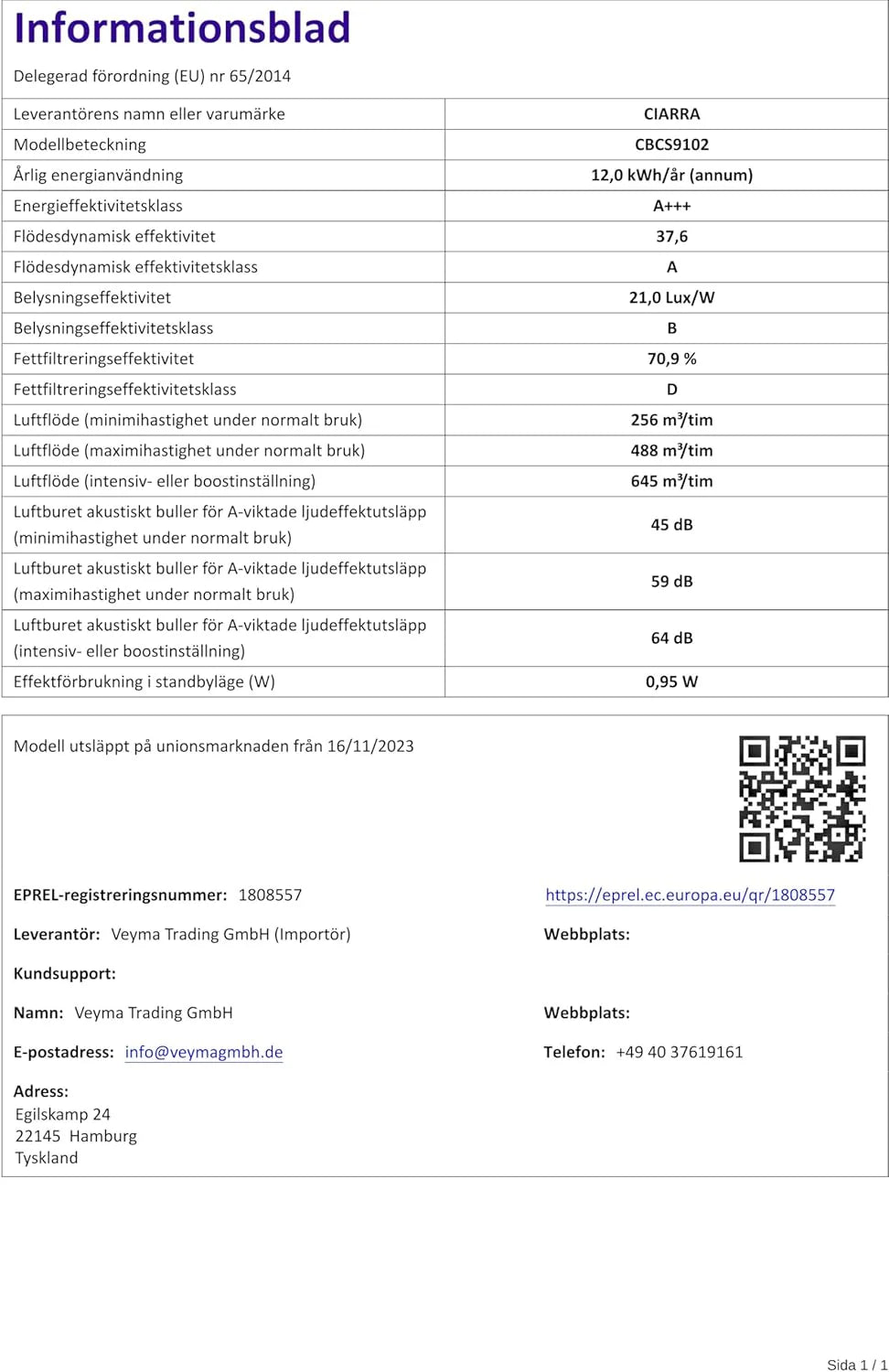 CIARRA CBCS9102 okap kuchenny 90 cm 650 m³/h - wydajność klasy A++ - 4 prędkości - funkcja Boost - cichy okap kuchenny - sterowanie dotykowe - ściemnialna dioda LED - okap ścienny ze stali nierdzewnej