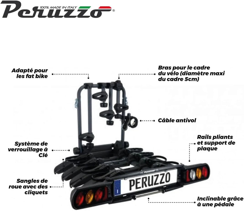 Peruzzo Unisex – dla dorosłych Pure Instinct bagażnik na sprzęgło, czarny, jeden rozmiar