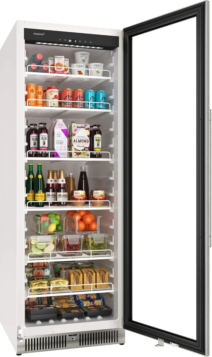 22 Wide 10.1 Cu. Ft. Commercial Beverage Merchandiser – Stainless Steel, Temp Alarm, Reversible Door