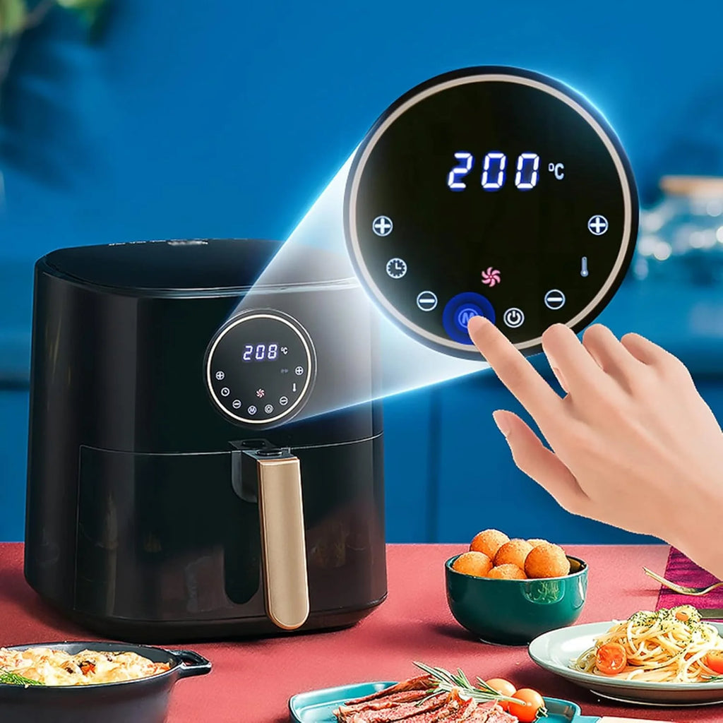 5L Beztłuszczowa Frytkownica Powietrzna Z Inteligentnym Ekranem Dotykowym, 360° Cyrkulacja Gorącego Powietrza, Domowa Frytkownica Powietrzna O Niskiej Zawartości Tłuszczu