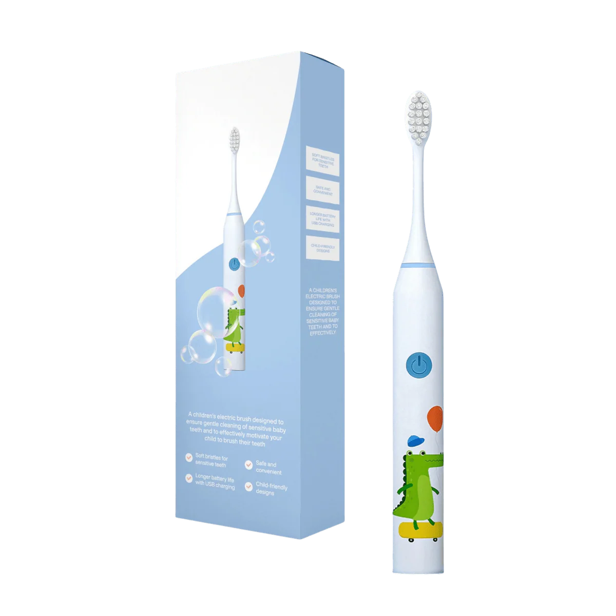 Electric Toothbrush Kids with Bear, Giraffe, Crocodile Rabbit Design