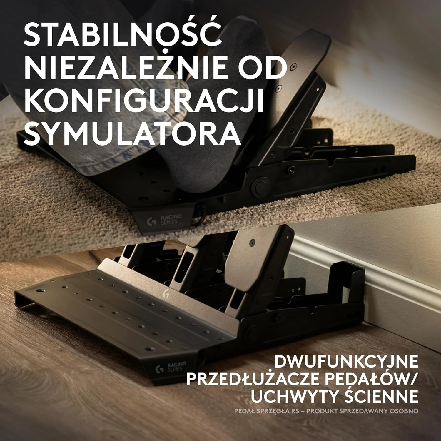 Logitech G PRO Racing Pedals – Pedały symulatora wyścigów z hamulcem z czujnikiem obciążenia 100 kg, w pełni konfigurowalne, wymienne sprężyny i elastomery, konstrukcja modułowa - Czarny