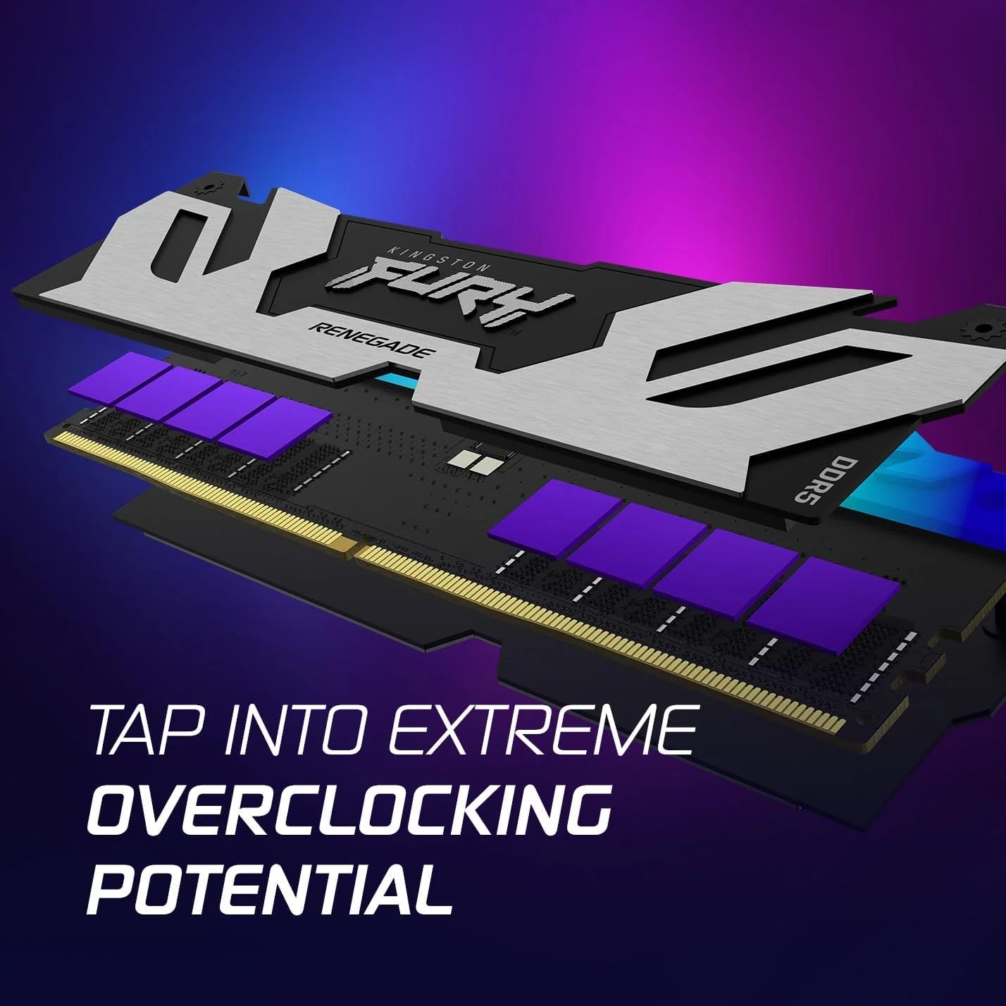 Kingston Fury Renegade Czarny RGB 16 GB 6400MT/s DDR5 CL32 DIMM pamięć do gier do komputera stacjonarnego - KF564C32RSA-16