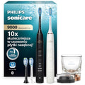 Szczoteczka elektryczna Philips Sonicare DiamondClean 9000, podwójne opakowanie, szczoteczka soniczna z aplikacją, czujnik nacisku, szklanka do ładowania, kolor czarny i Rosegold, model HX9914/61