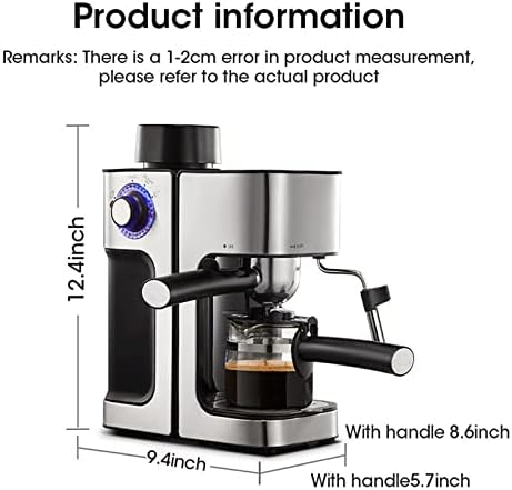 Espresso Maker Machine, 15 bar półautomatyczny Cappuccino Coffee Brewer z mlecznym ksiftem, szybka mocarka do ogrzewania kompaktowego Latte & Macchiato Maker do użytku domowego