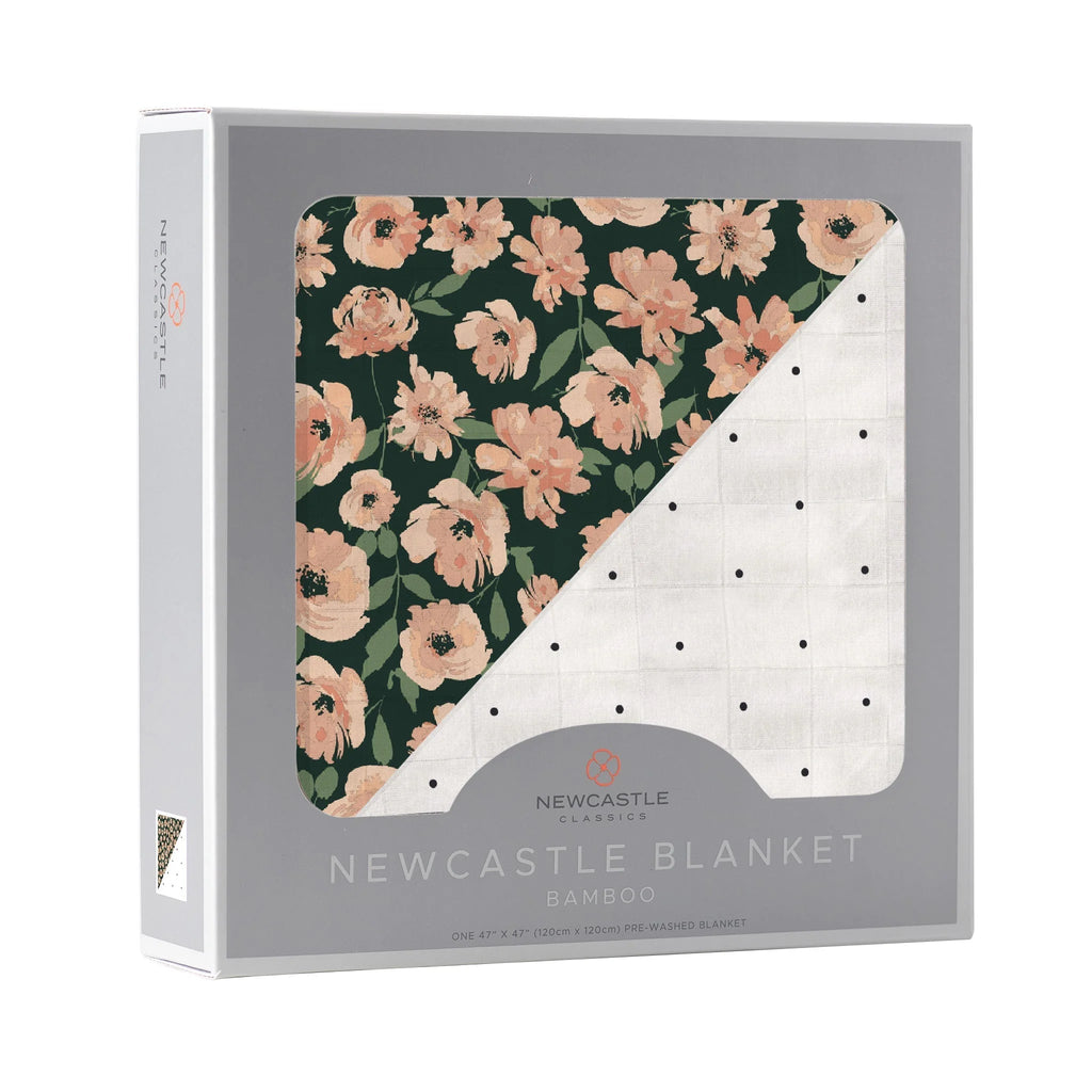 Canyon Sunset Flowers and White Polka Dot Blanket
