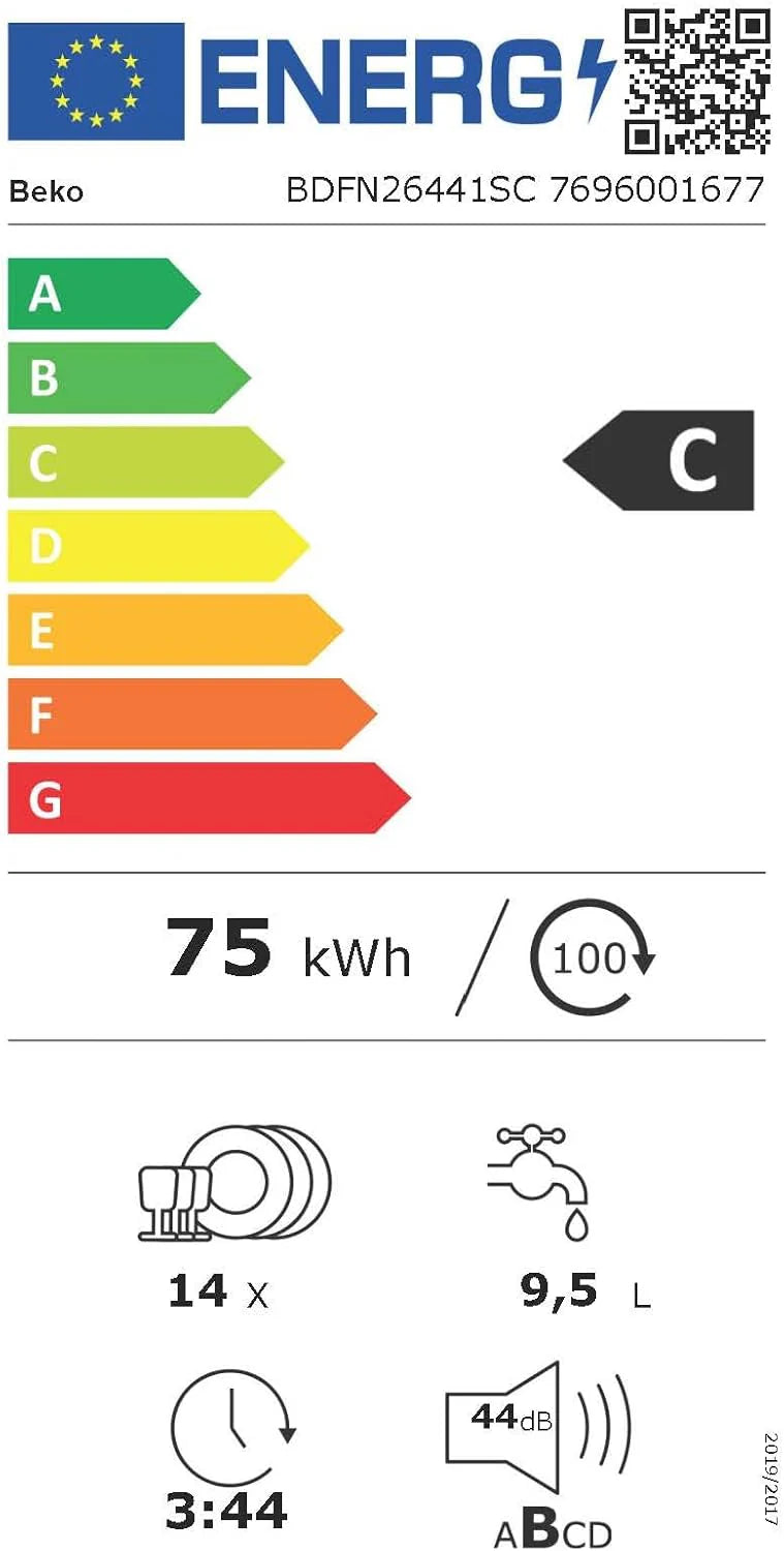 Beko BDFN26430W zmywarka do naczyń 60 cm, wolnostojąca, do zabudowy, na 14 nakryć wymiarowych, 6 programów, 4 dodatkowe funkcje, 3 poziomy zlewu, HigienIntense, SelfDry, program do połowy załadunku,