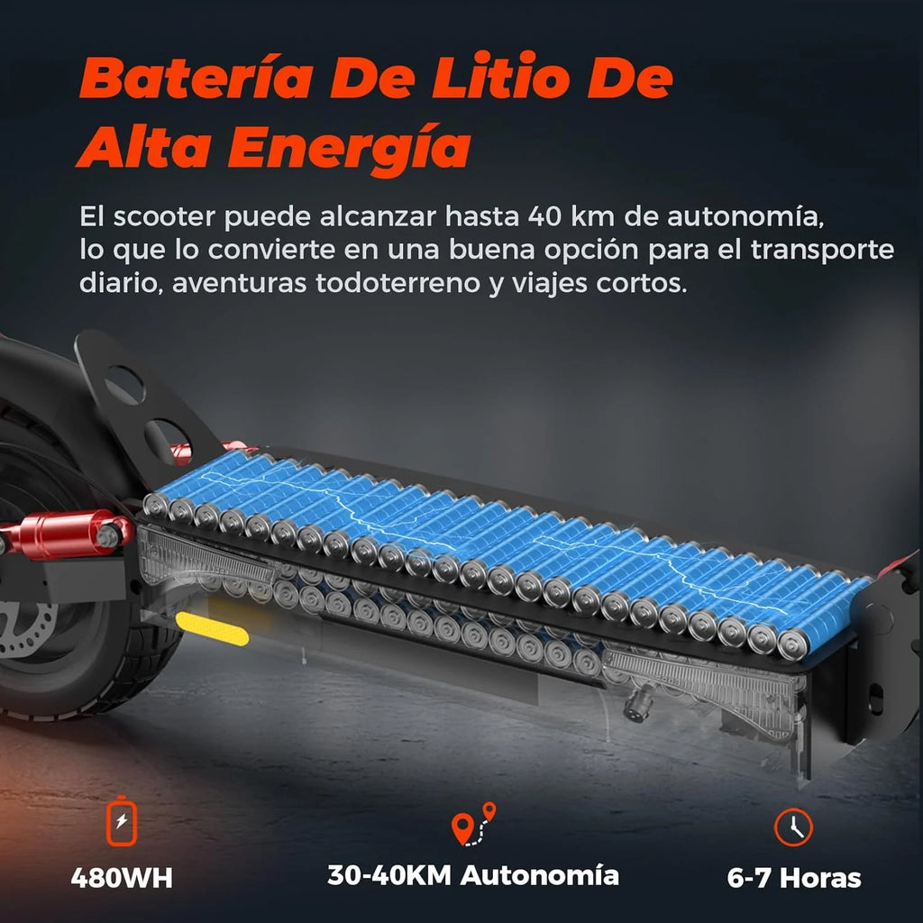 iScooter ix3 hulajnoga elektryczna dla dorosłych, bateria 480WH, maksymalna autonomia 40 km, składana hulajnoga elektryczna, sterowanie aplikacją, ładowanie 120 kg, regulowana kierownica, czterokrotne