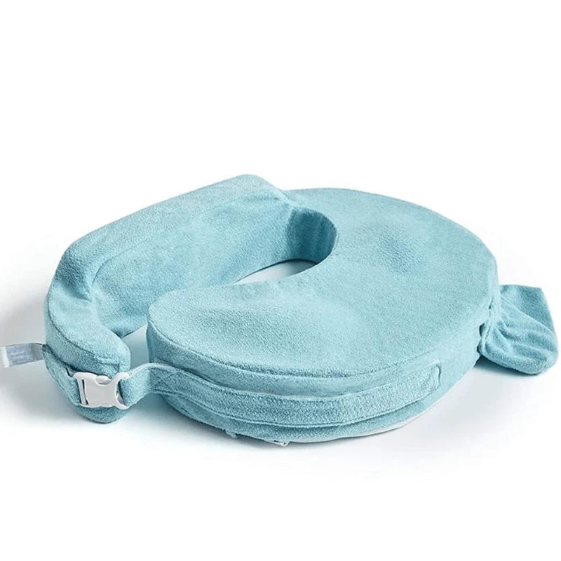 Firm Foam Nursing Pillow with Wraparound Strap, Pocket, Washable Cover