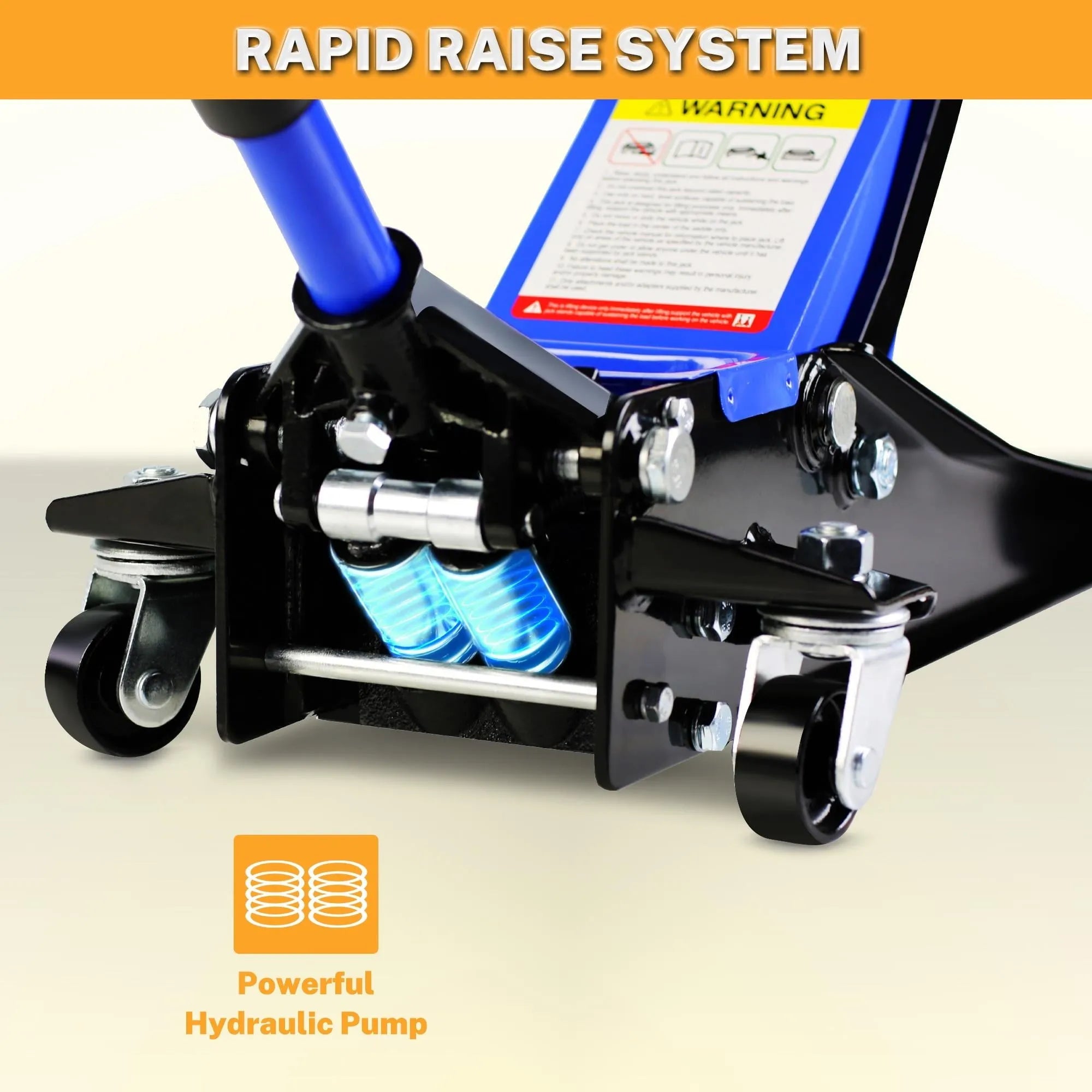 4-Ton Floor Jack, Low Profile Car Jack, Heavy-Duty Trolley Jack Car Lift with Dual Pump Pistons, Lifting Range 4-21, 8000LBS