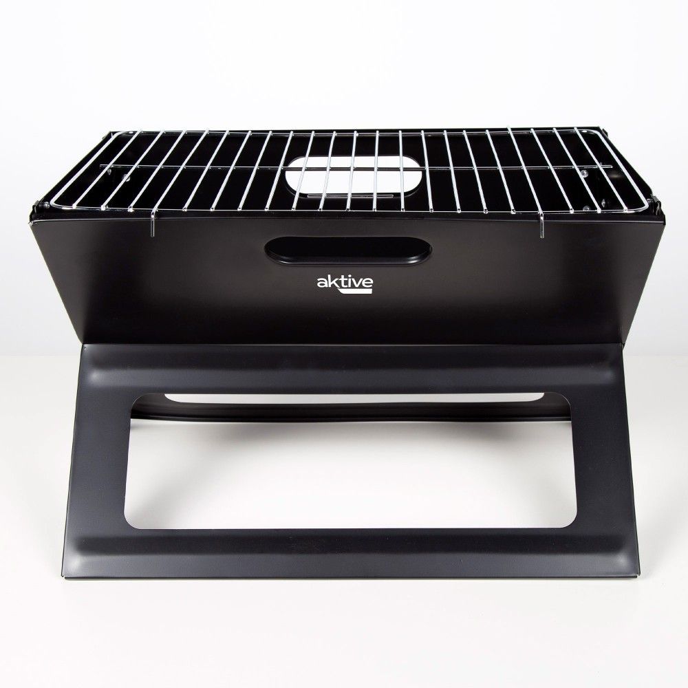Aktywny przenośny i składany grill węglowy, 45x29x30 cm, stalowy, z uchwytem do przenoszenia