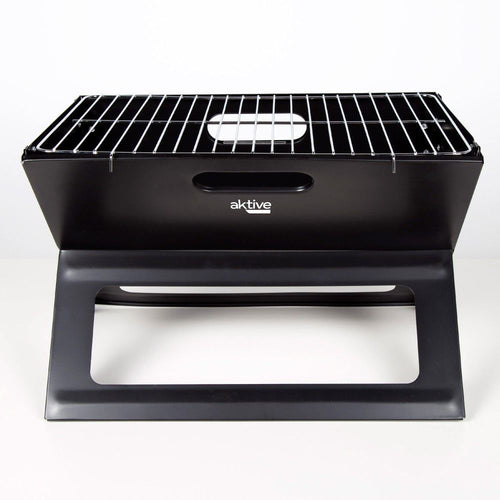 Aktywny przenośny i składany grill węglowy, 45x29x30 cm, stalowy, z uchwytem do przenoszenia