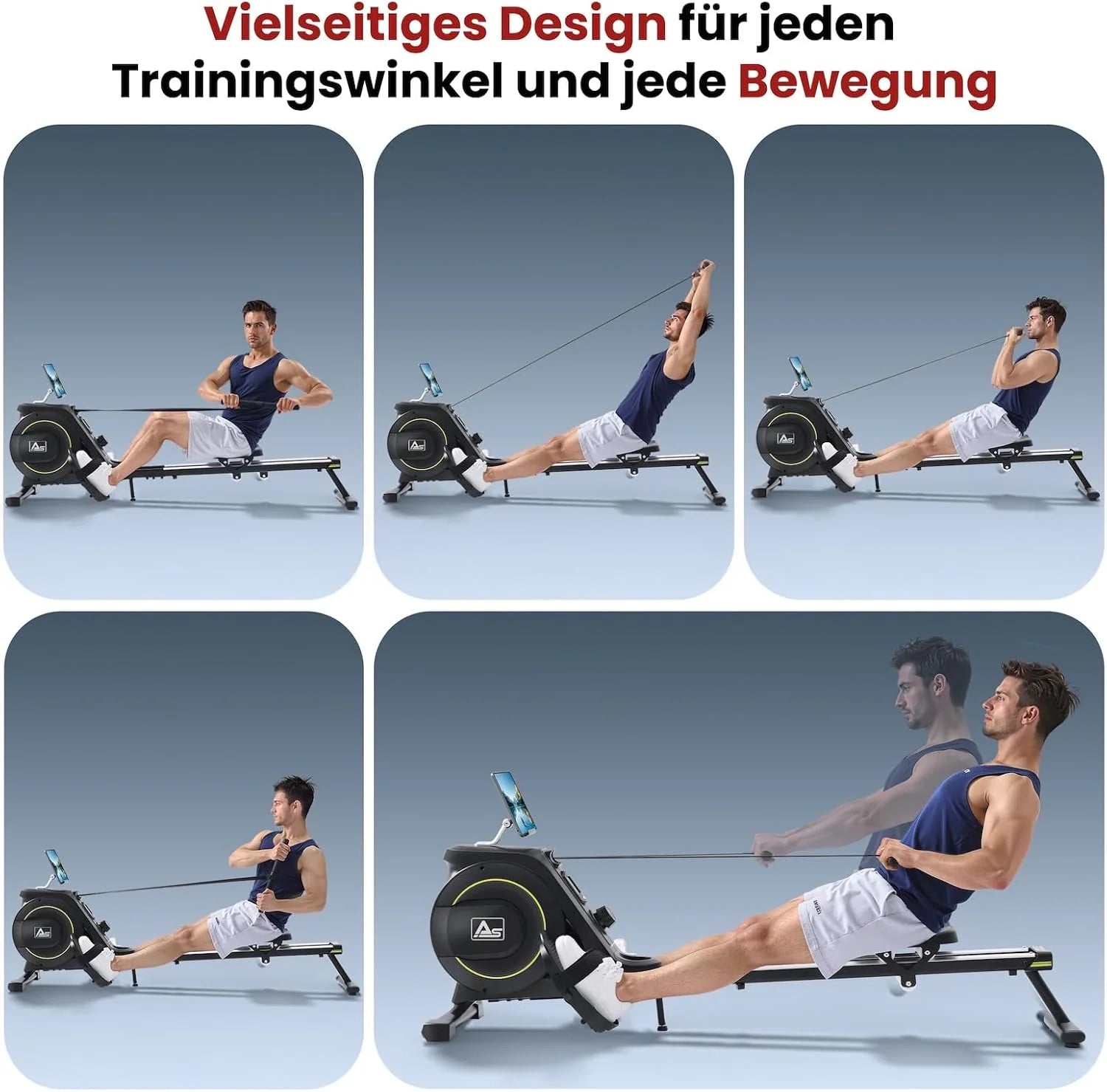 AsVIVA RA11 wioślarz składany | magnetyczny system hamowania i elektronicznie regulowany opór | wioślarz do domu | trening całego ciała i wytrzymałość | fitness | domowy trener do budowy mięśni i