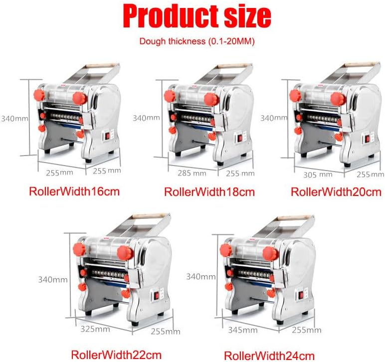 Elektryczna maszyna do makaronu ze stali nierdzewnej, 550 W/750 W komercyjna maszyna do makaronu, automatyczna maszyna do makaronu, do użytku domowego,RollerWidth16cm-KnifeWidth1.8mm