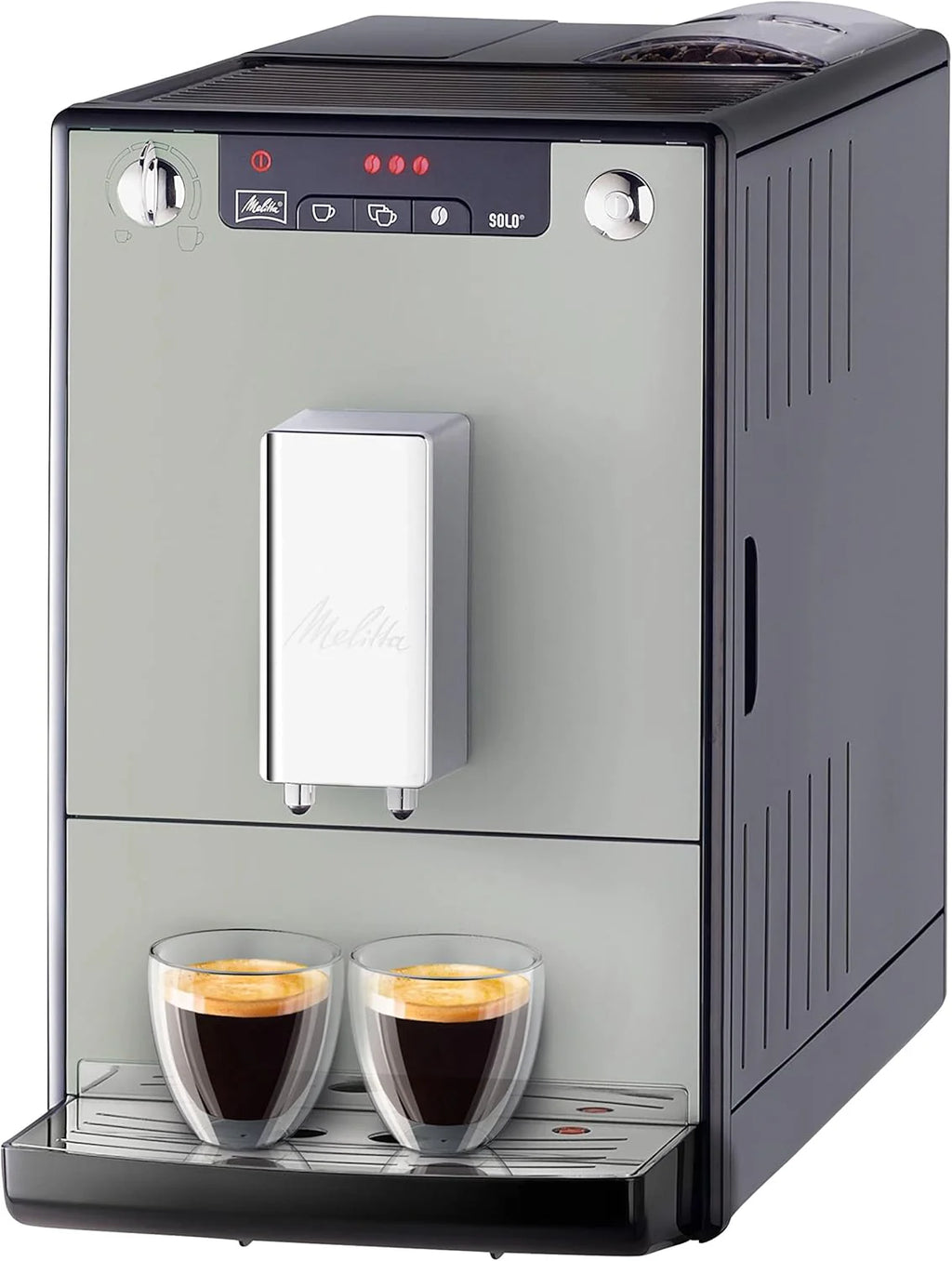 Melitta E 950-222 Caffeo Solo Automatyczny Ekspres do Kawy, 1400 W, 1,2 Litra, Czarny/Srebrny