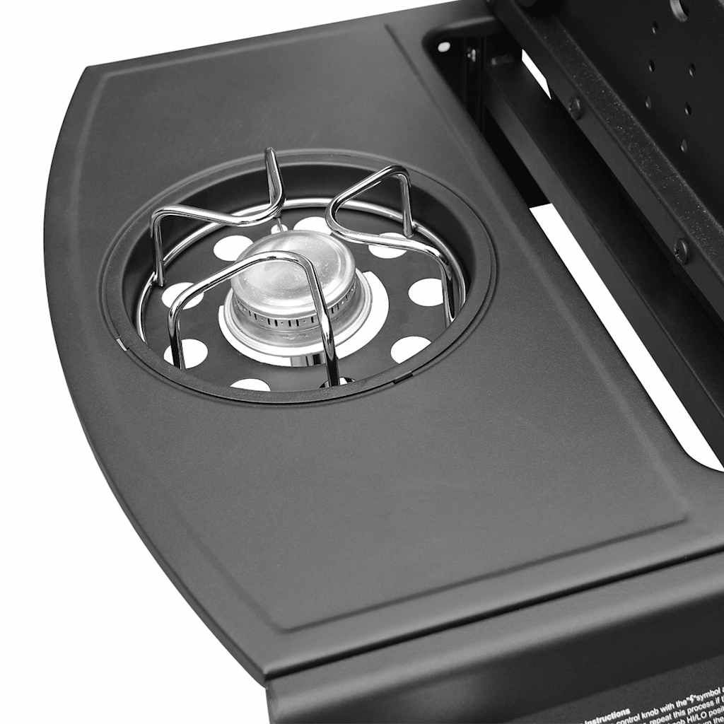 Grill gazowy Vidaxl z 6+1 palnikami, czarny