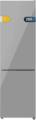 Cecotec Lodówka kombi Bolero CoolMarket Combi 250 Grey Glass E. Klasa energetyczna E lodówka z szarym szkłem 180 x 55 cm, 250 l, No Frost, Multi Air Flow, szybkie chłodzenie.