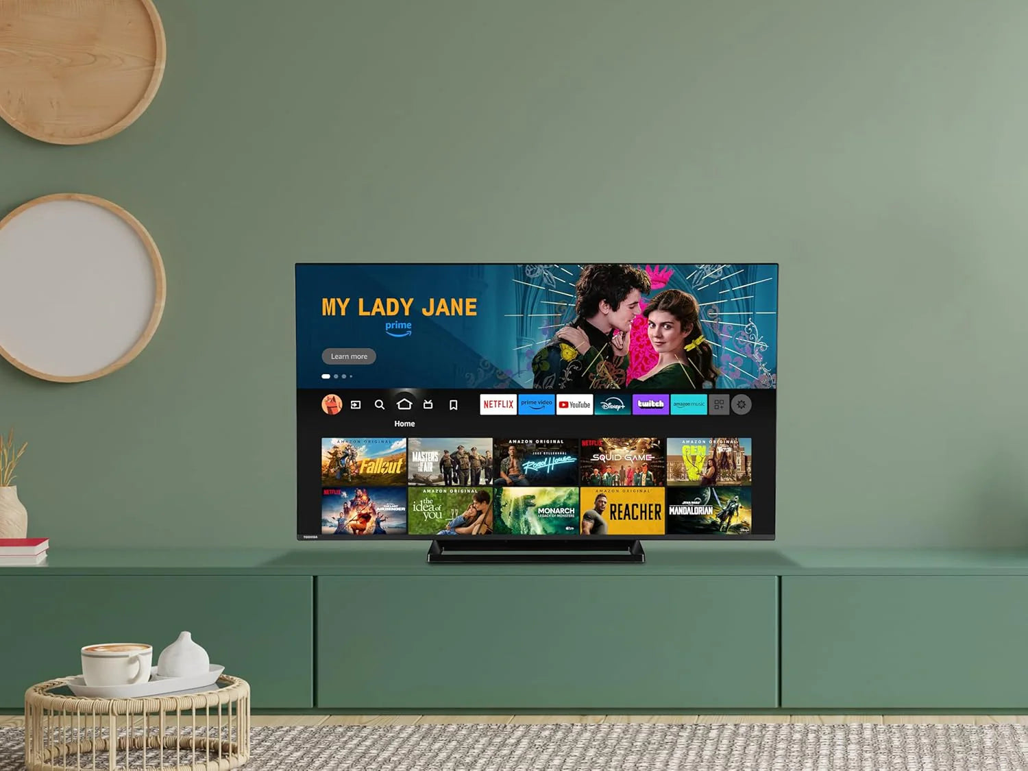 Toshiba Telewizor 55 cali Smart TV Fire TV 4K UHD Telewizor Dolby Vision HDR & Dolby Atmos, Sound by Onkyo, Triple Tuner, LED TV 55UF3F63DAR (2026)
