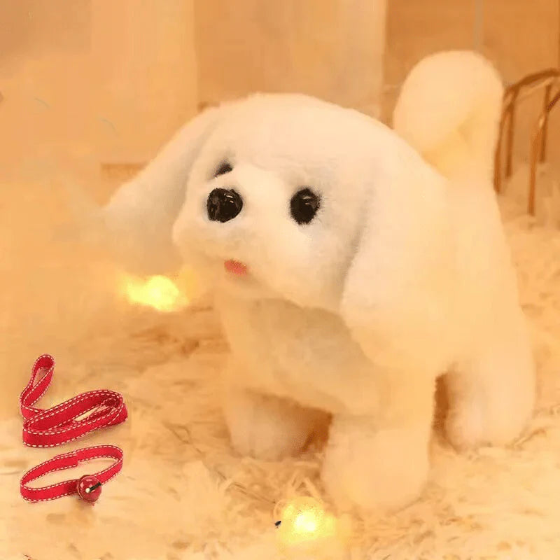 Walking Plush Dog Toy with Bark Sound, Moving Ears – Battery-Operated