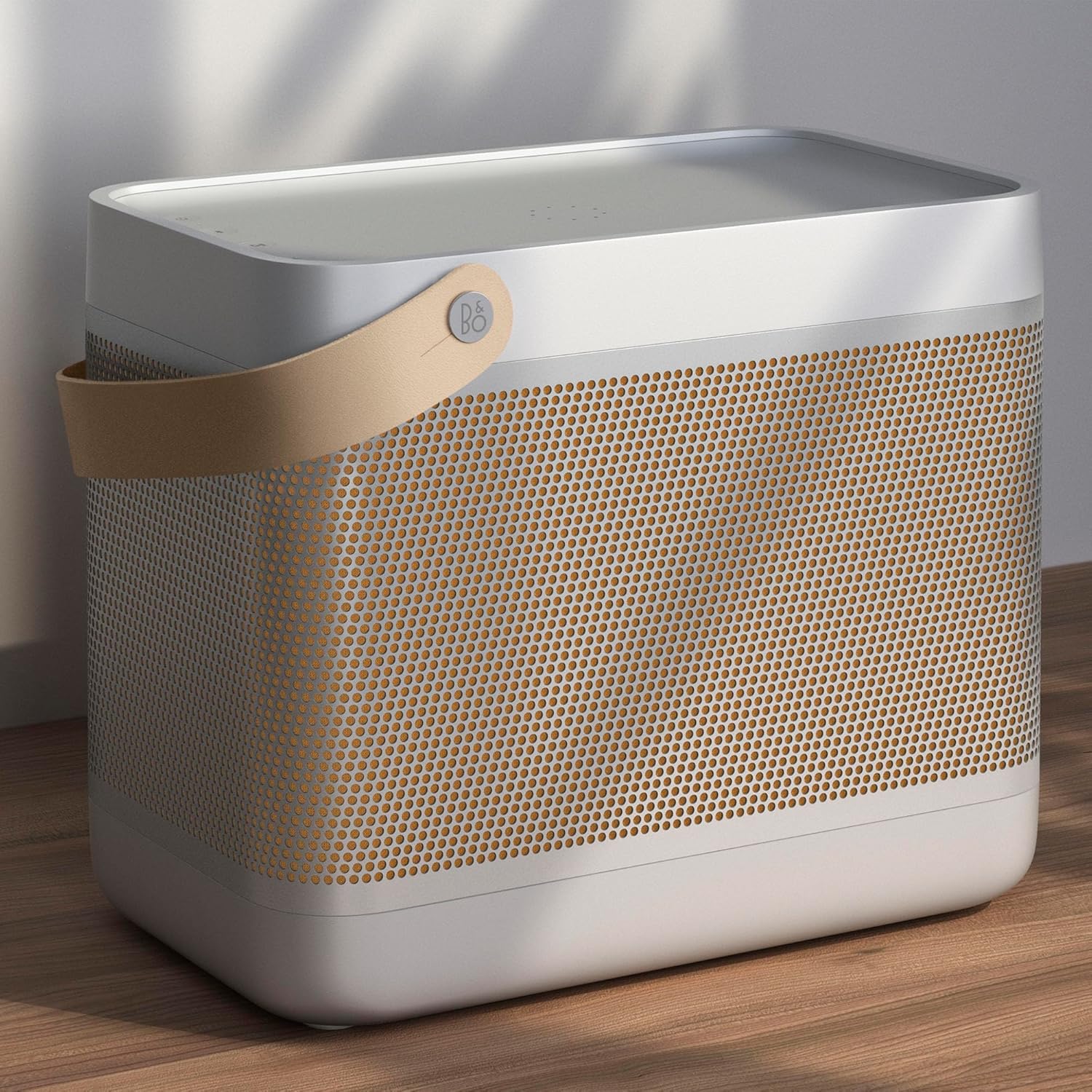 Bang & Olufsen Beolit 20 Przenośny głośnik z bluetooth, z ładowaniem bezprzewodowym, głośny dźwięk 360 stopni, głośnik do domu i na zewnątrz, ładowarka Qi do telefonu - Grey Mist