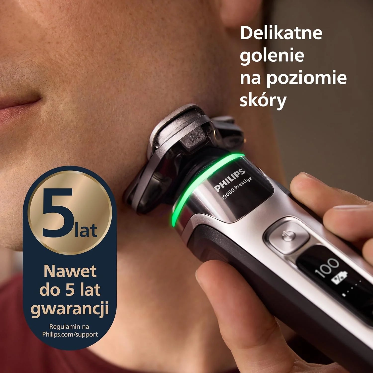Philips Shaver i9000 Prestige, golarka elektryczna do golenia na sucho i mokro z technologią Skin IQ, System Triple Lift & Cut, podwójne ostrza SteelPrecision 360º, Model XP9205/30