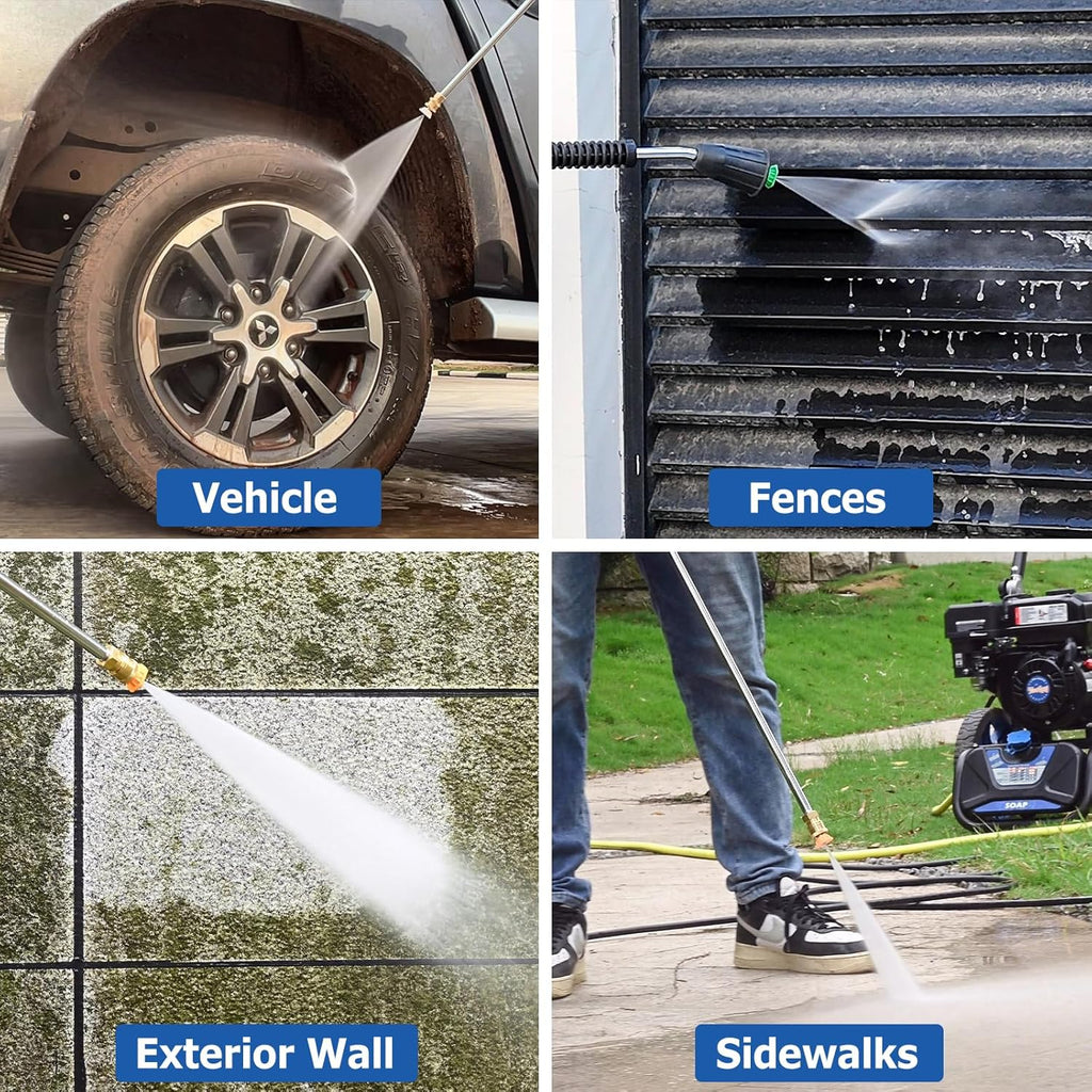 TOOLCY Pompa myjki ciśnieniowej 3400-4000 PSI, 4 GPM Max, 1-calowy wałek poziomy potrójny tłok zamiennik pompy z 5 dyszami i 2 szt. ekranu wlotowego, kompatybilna z Simpson, DeWalt, AR, More