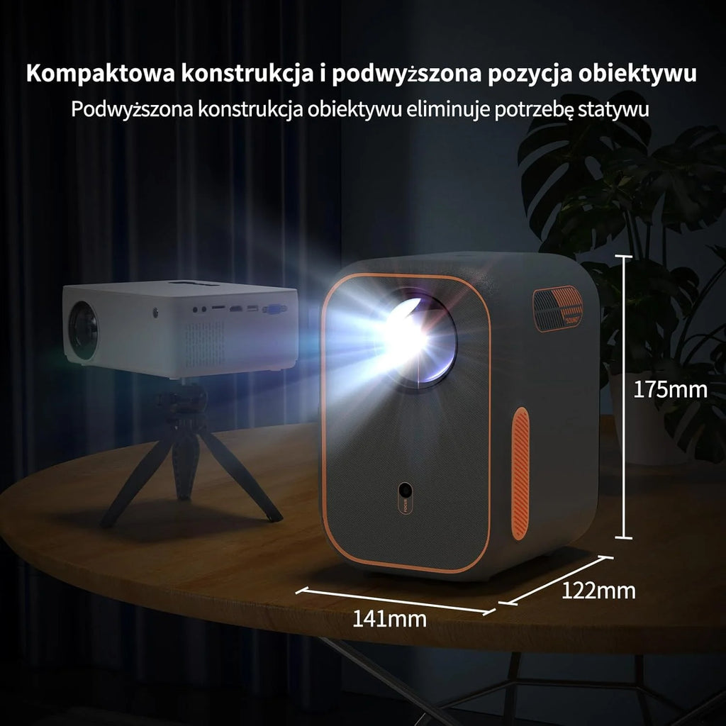 WEMAX Inteligentny Projektor Google TV 1080P Full HD, Obsługa 4K, 320 ISO Lm, MEMC Płynność na Mecze 2026, Auto Focus i Keystone, Omijanie Przeszkód, HDR10, Dolby Audio, WiFi 5G, Bluetooth