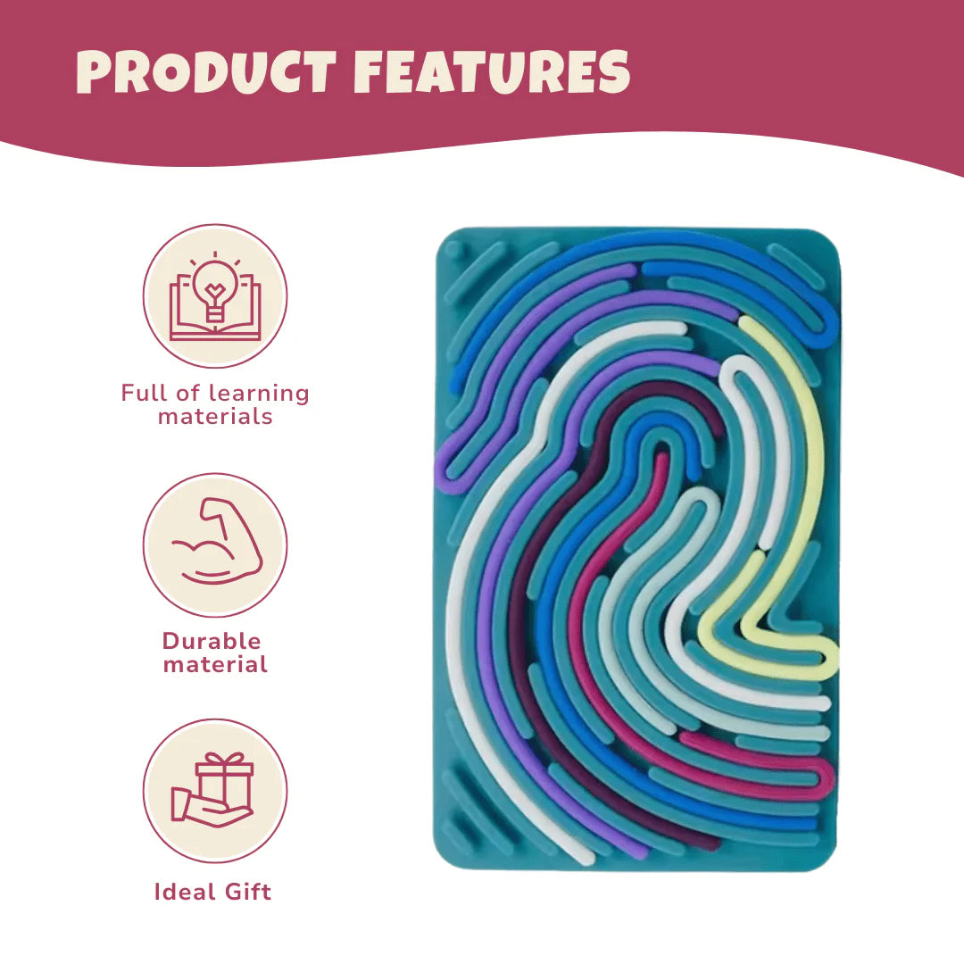 Montessori Silicone Sensory Board with Adhesive Colorful Strips