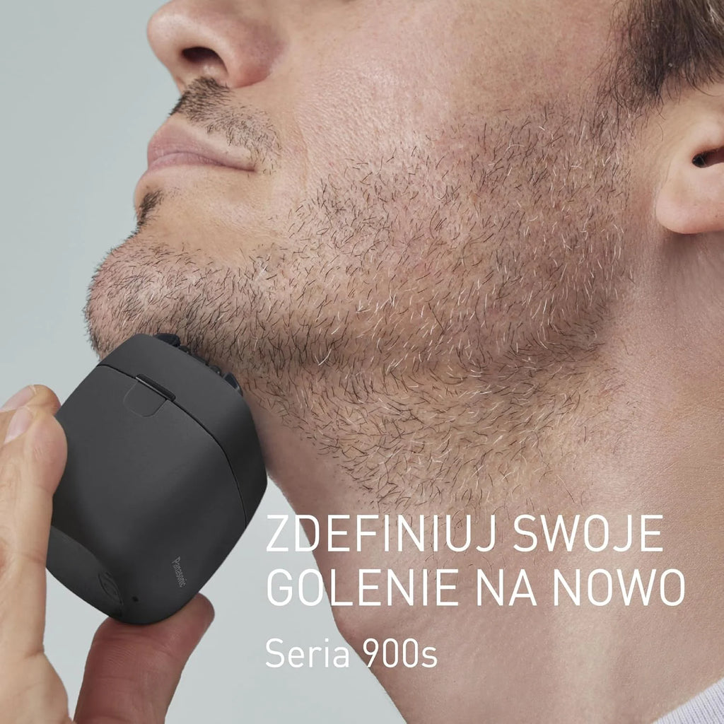 Golarka Panasonic ES-PV3B-K803 Series 900s, Golenie na Mokro i Sucho, 5-Ostrzowa Golarka Elektryczna Dla Mężczyzn, Inteligentny Czujnik Zarostu, USB-C, Etui, Matowa Czerń