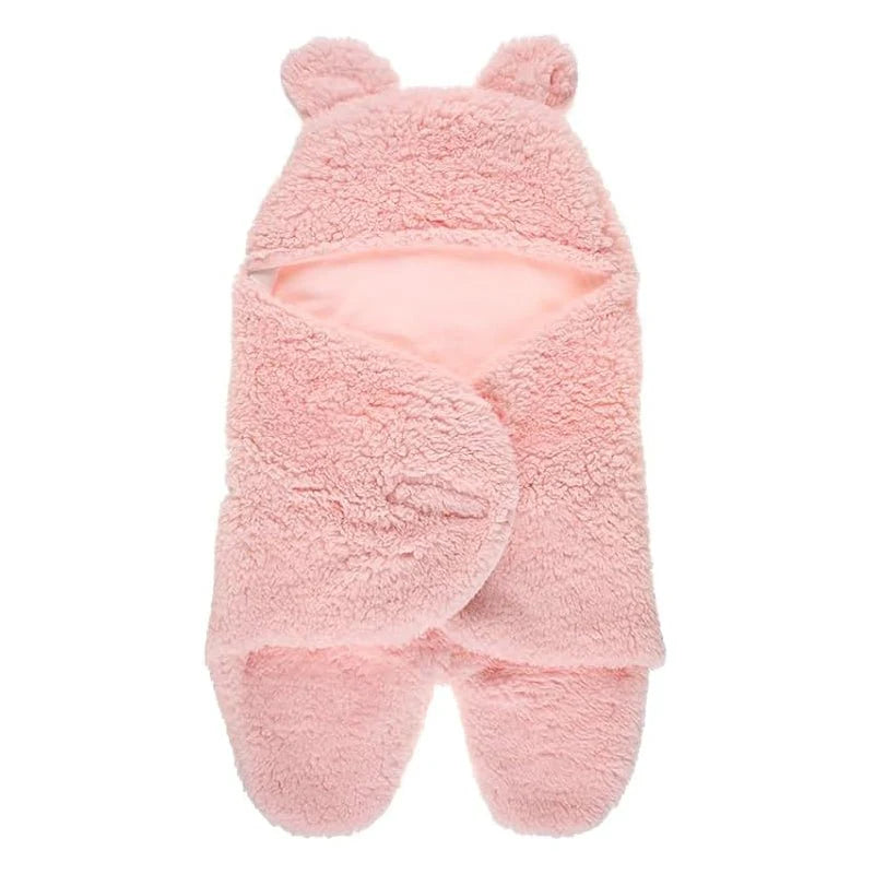 Plush Wrap Colored Blanket with Cotton Lining for Babies Ages 0–2