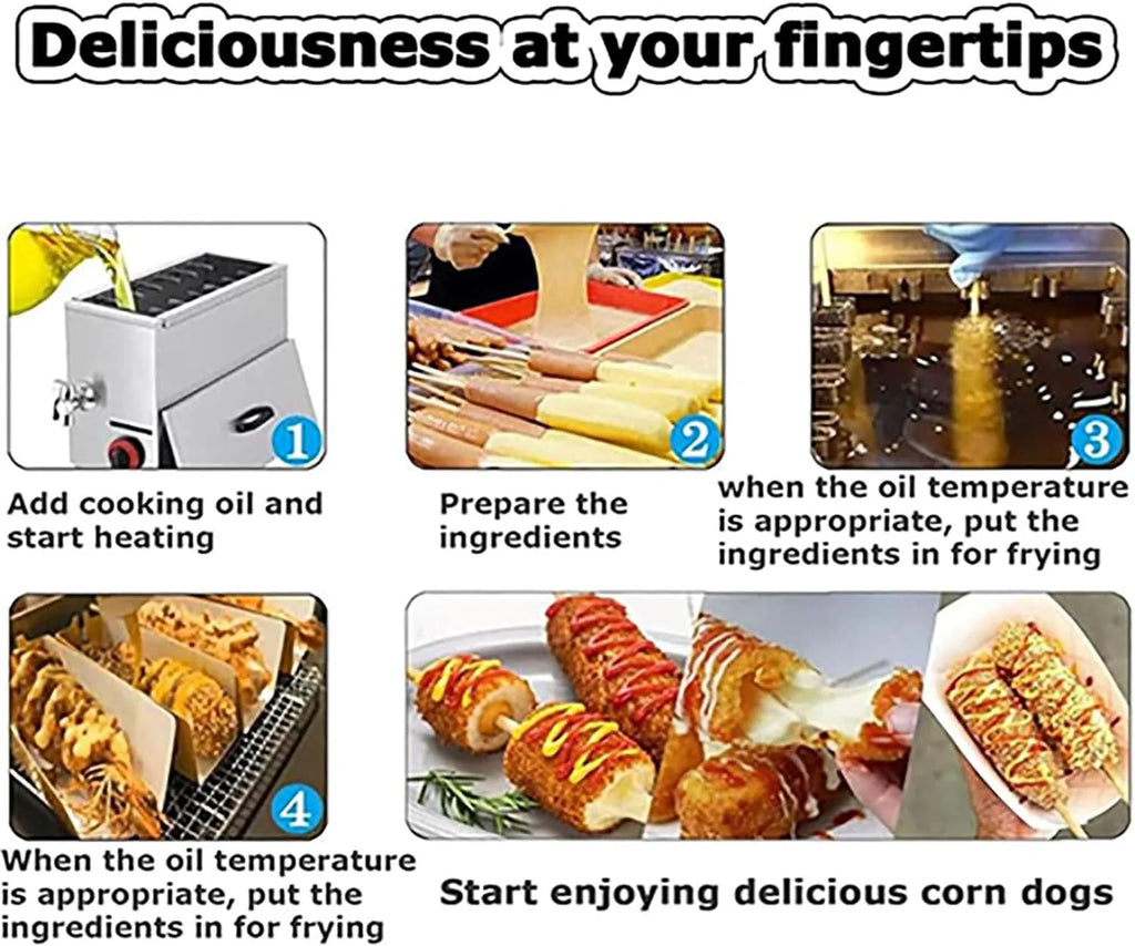Frytkownica do Corn Dogów 25l, Maszyna do Smażenia Serowych Hot Dogów, Komercyjna Elektryczna Frytkownica, Maszyna do Robienia Corn Dogów, do Restauracji Domu Kuchni Sklepu