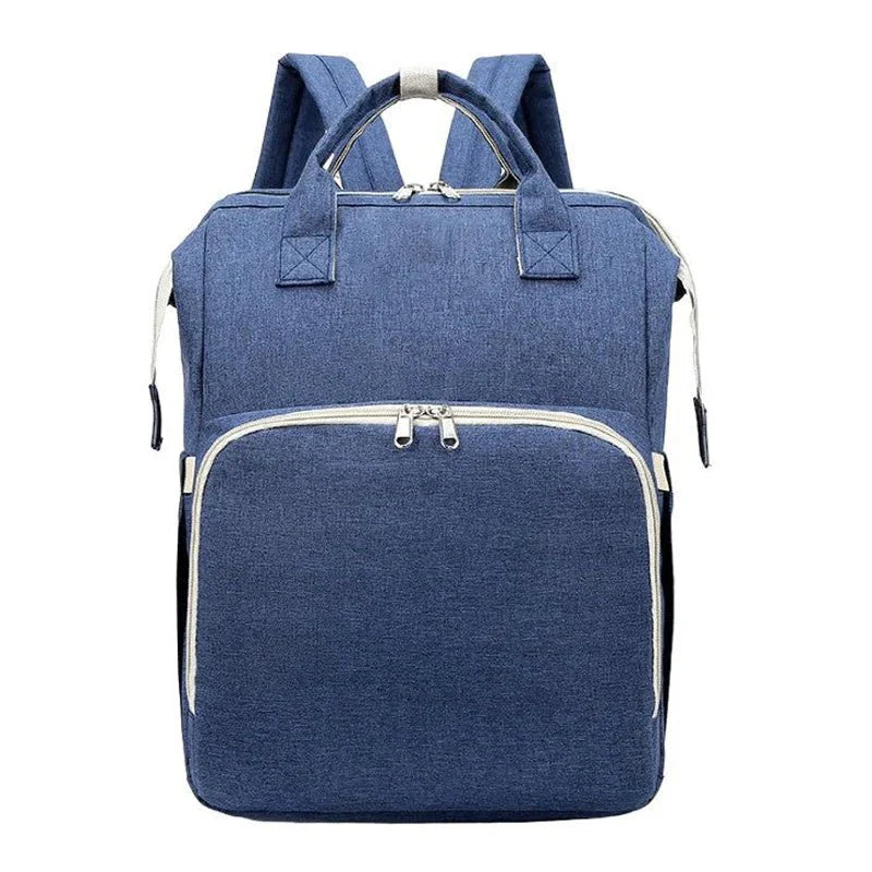 Backpack with Foldable Crib, USB Port, Bottle Holder