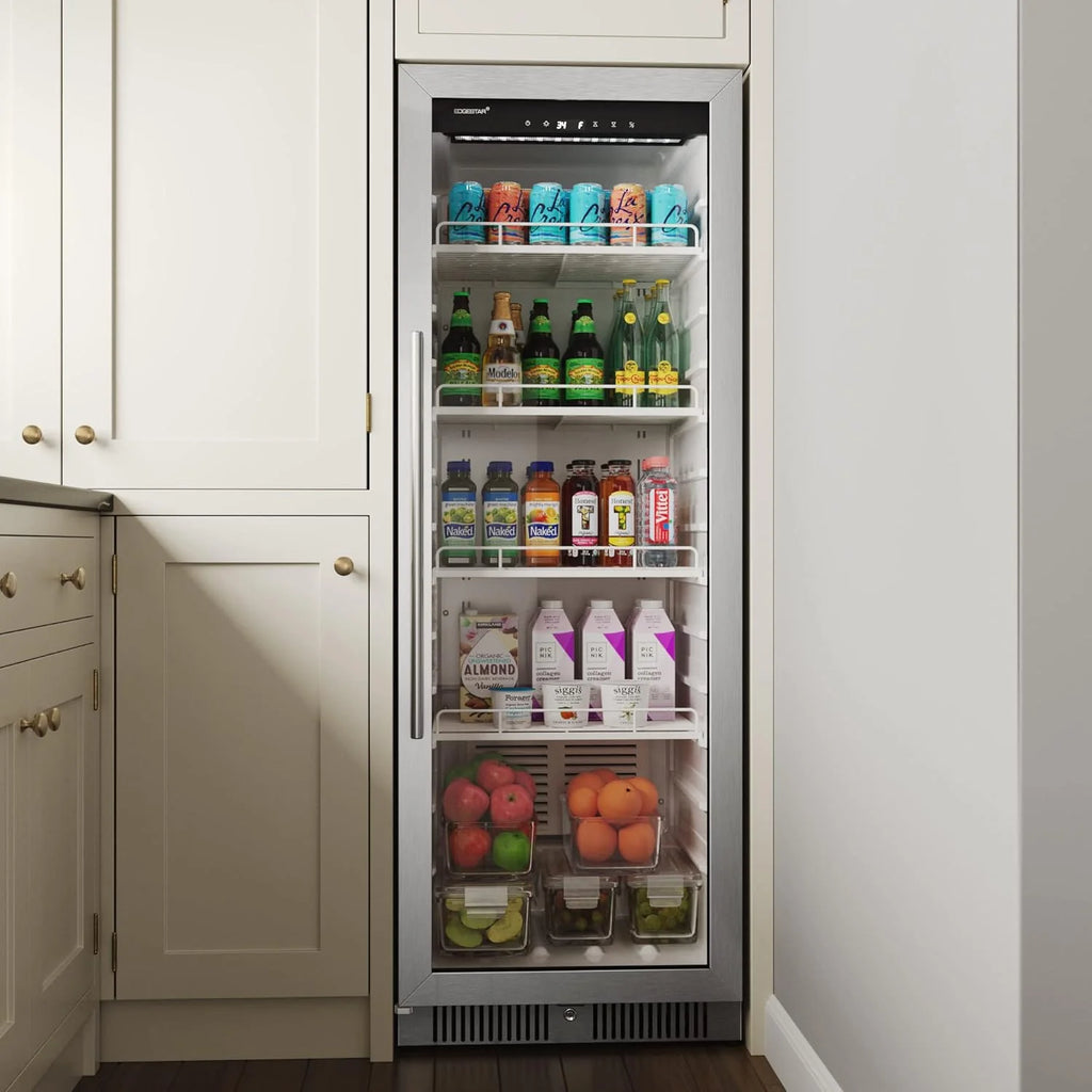 22 Wide 10.1 Cu. Ft. Commercial Beverage Merchandiser – Stainless Steel, Temp Alarm, Reversible Door
