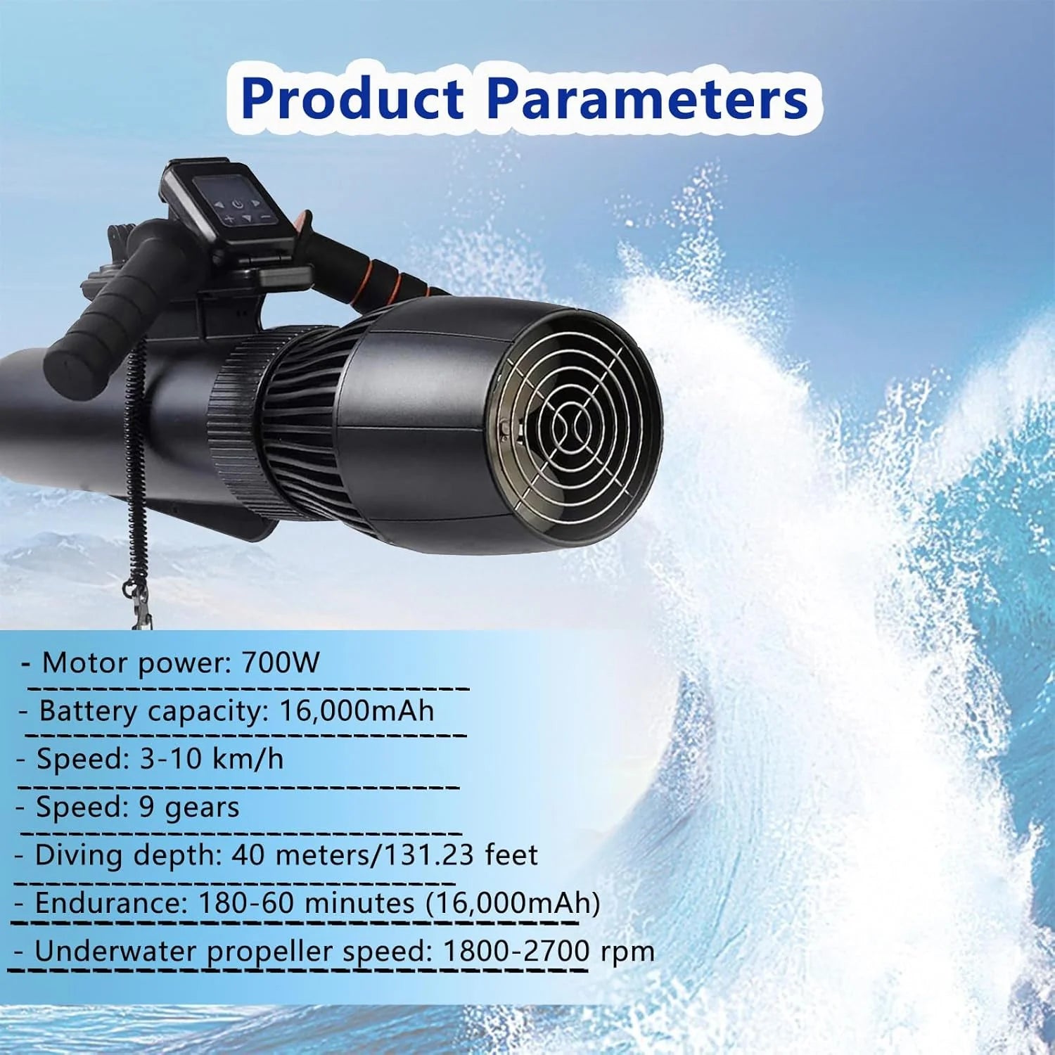 Elektryczny skuter wodny o mocy 700 W dla dorosłych i dzieci, skuter do nurkowania 50 minut, skuter dla dziewcząt, śmigło podwodne, basen, nurkowanie i snorkeling