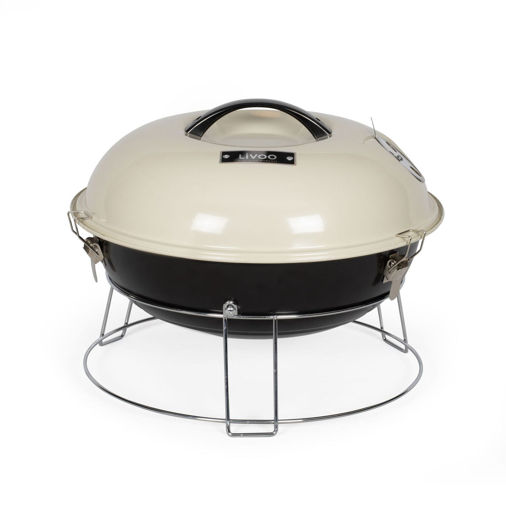 Grill węglowy Livoo 38 cm beżowy - Doc301