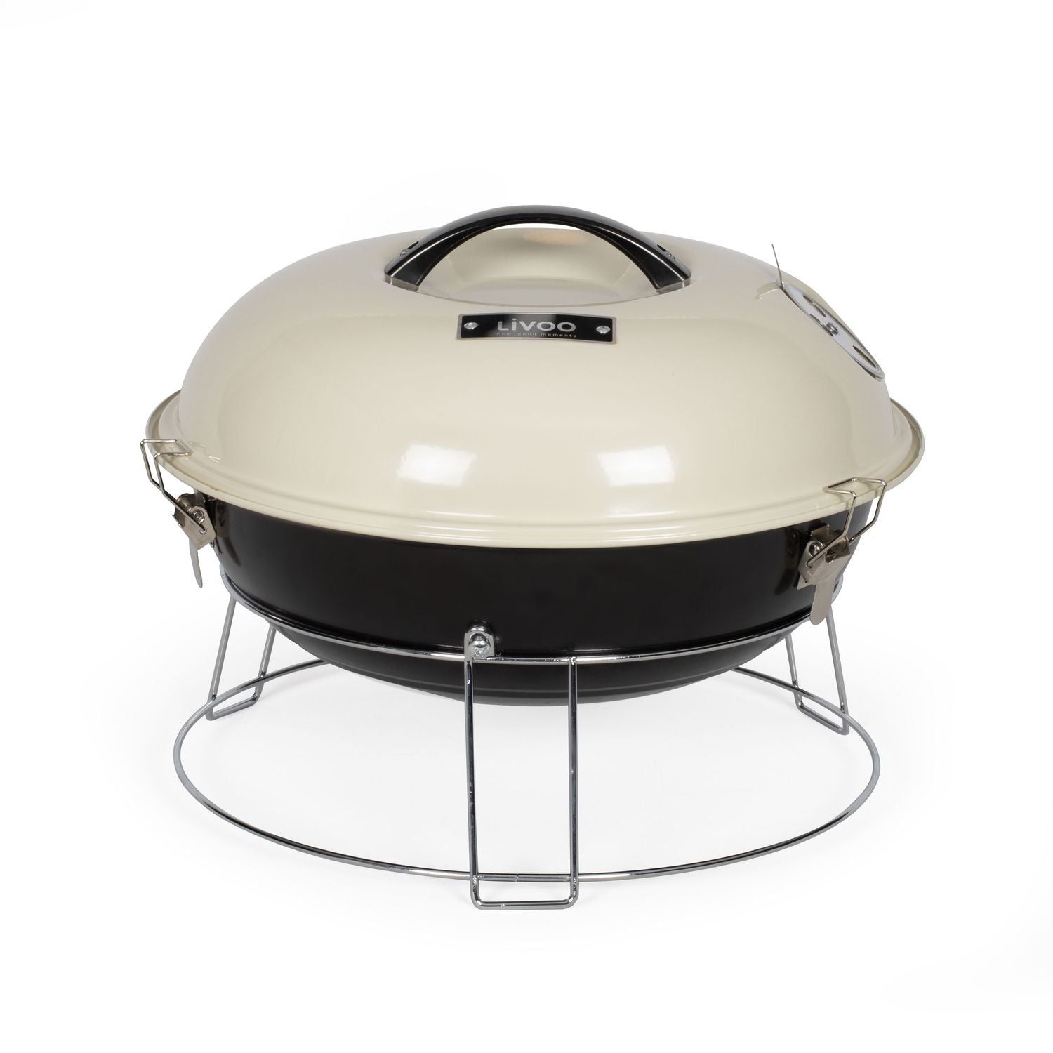 Grill węglowy Livoo 38 cm beżowy - Doc301