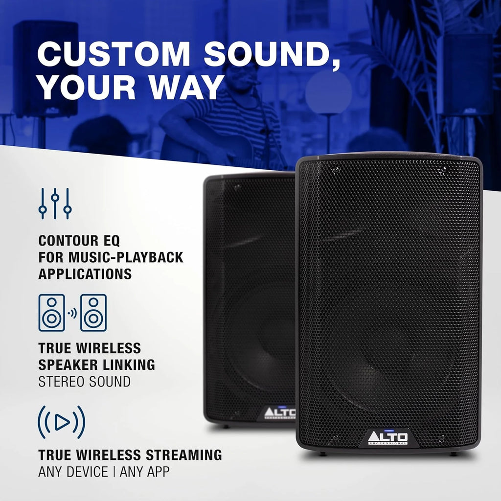 ALTO TS410 Aktywny Głośnik PA 2000W 10 z 3-Kanałowym Mikserem, Bluetooth, Bezprzewodowym Podłączaniem Głośników, DSP i Aplikacją