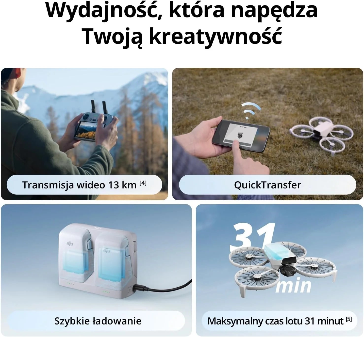 DJI Flip z kontrolerem RC 2 z wyświetlaczem, dron Follow Me z kamerą 4K UHD dla dorosłych, masa poniżej 249 g, 3-osiowy gimbal, transmisja wideo 13 km, start z dłoni i 31 min lotu