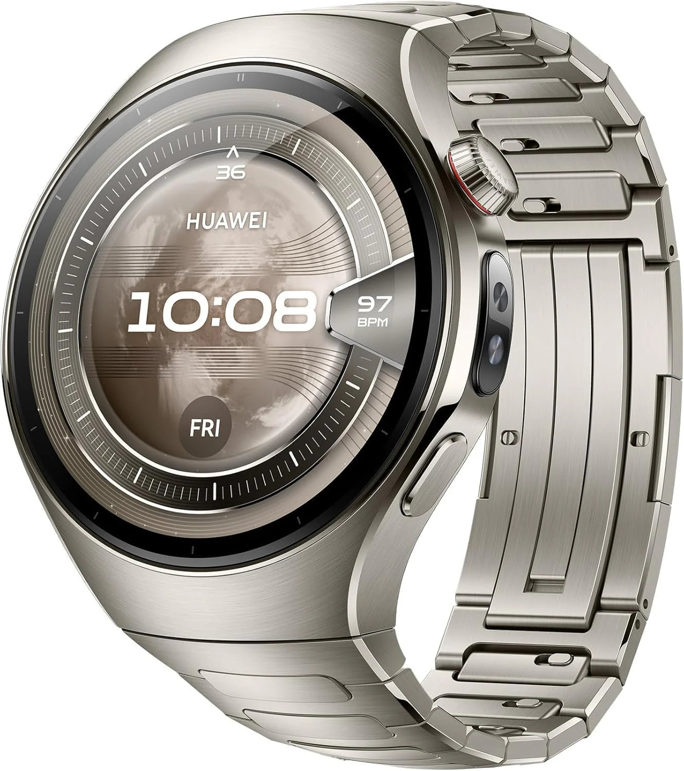 HUAWEI Watch 5 Smartwatch męski i damski, Health Glance, wodoszczelność do 5 ATM, GPS, SpO2 na czubku palców, kompatybilny z systemem Android™ i iOS, szkło szafirowe, 42 mm, beżowy