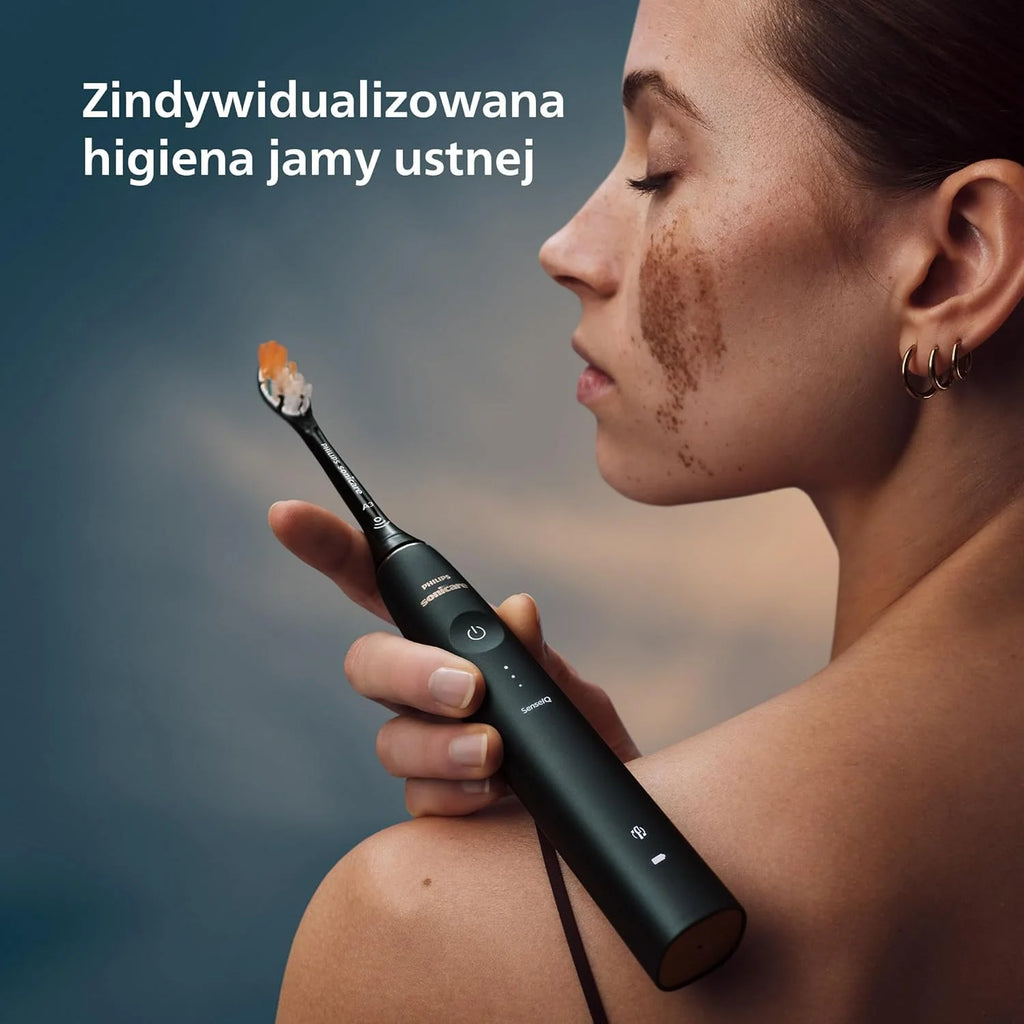 Philips Sonicare DiamondClean 9900 Prestige Elektryczna szczoteczka do zębów z technologią SenseIQ i aplikacją, 5 trybów szczotkowania, etui podróżne do ładowania, kolor ciemnogranatowy, HX9992/45