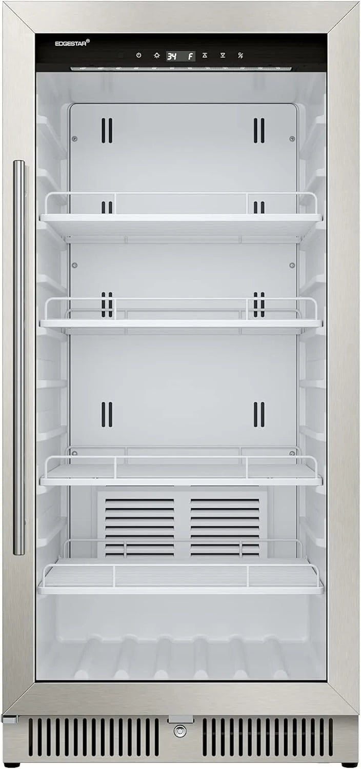 22 Wide 10.1 Cu. Ft. Commercial Beverage Merchandiser – Stainless Steel, Temp Alarm, Reversible Door