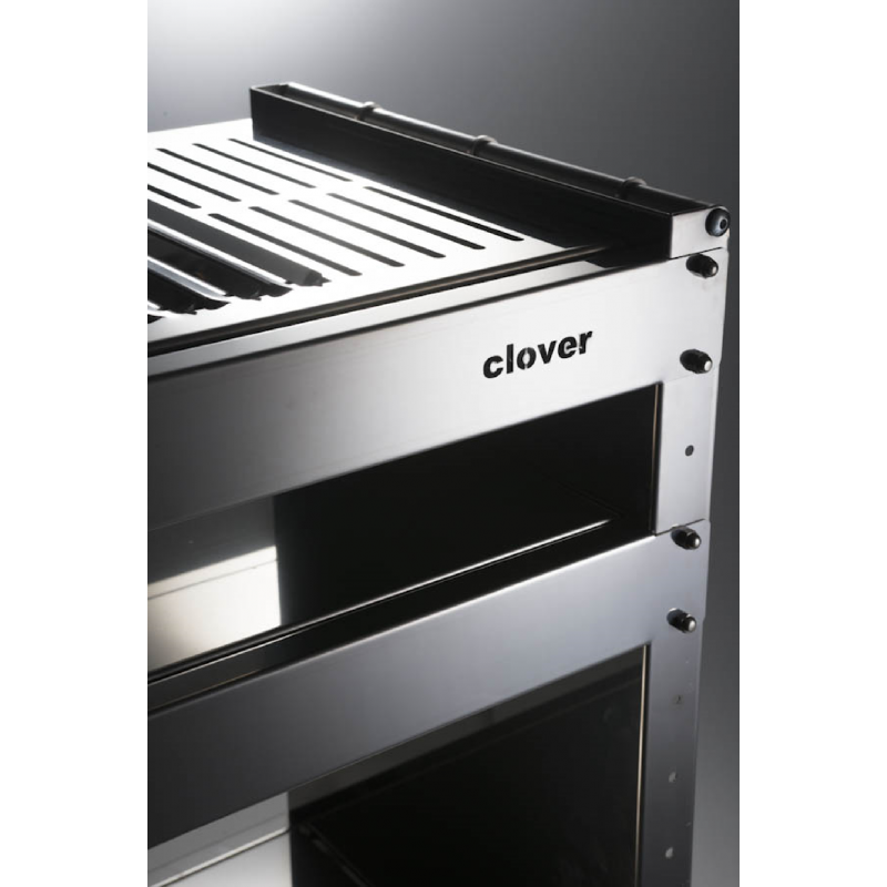 Grill węglowy Clover z kółkami ze stali nierdzewnej,