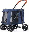 Luksusowy Duży Wózek Dla Psa 4 Koła Wózki Dla Psów Dla Dużych Psów Premium Pushchair Pet Stroller Składany Wózek Spacerowy (Color : Grey a)
