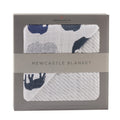 Blue Elephant and Spotted Wave Cotton Muslin Blanket