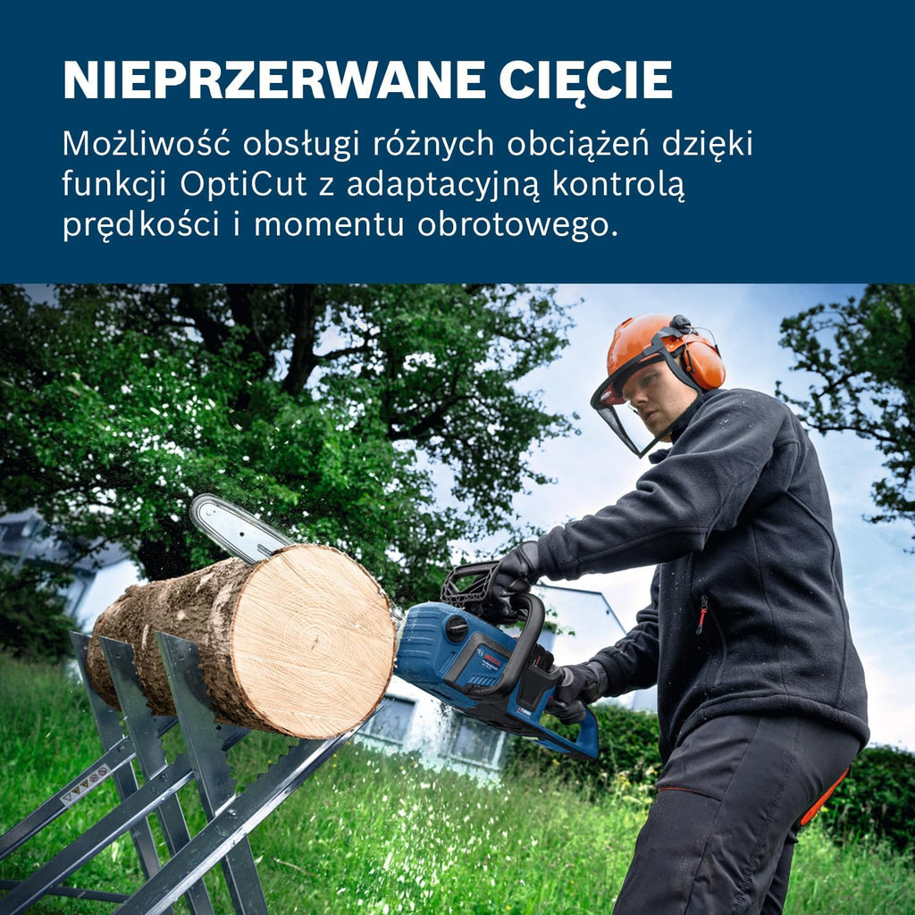 Bosch Pro Piła łańcuchowa GKE 18V-40 (prowadnica 40 cm, silnik bezszczotkowy, narzędzie (scrench), osłona łańcucha, akumulator i ładowarka)
