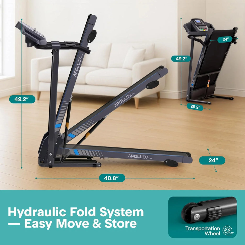SereneLife Bieżnia do domu – składana podkładka do biegania, z wyświetlaczem LED, Treadmill for Home, Bluetooth App Sync, Digital Fitness, Walkpad z nachyleniem, do 10 km/h