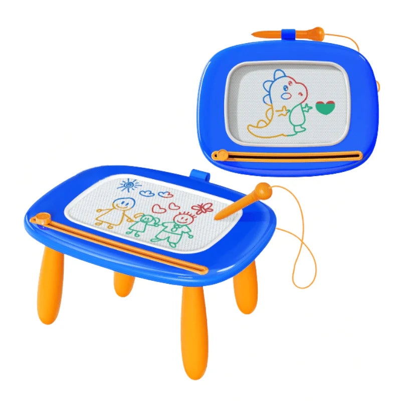 Magnetic Drawing Board Table with Adjustable Legs and Eraser Knob