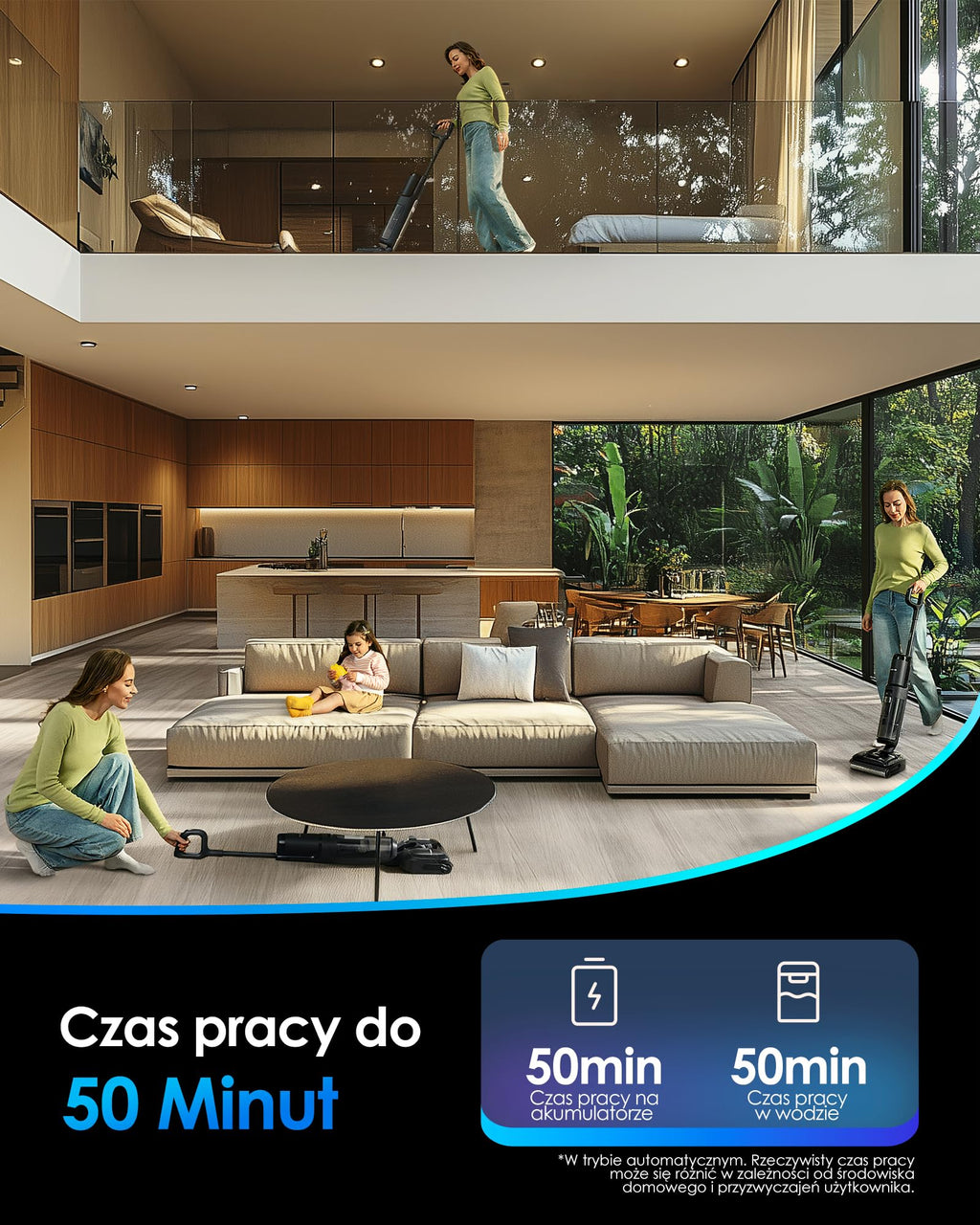 Tineco FLOOR ONE S7 Stretch Steam Draadloze Nat-Droog Stoomzuiger Alles-in-één, 160℃ HyperSteam, 180° Plat Liggend, Anti-Knoop Ontwerp, FlashDry Zelfreiniging, Tot 80 min gebruiksduur
