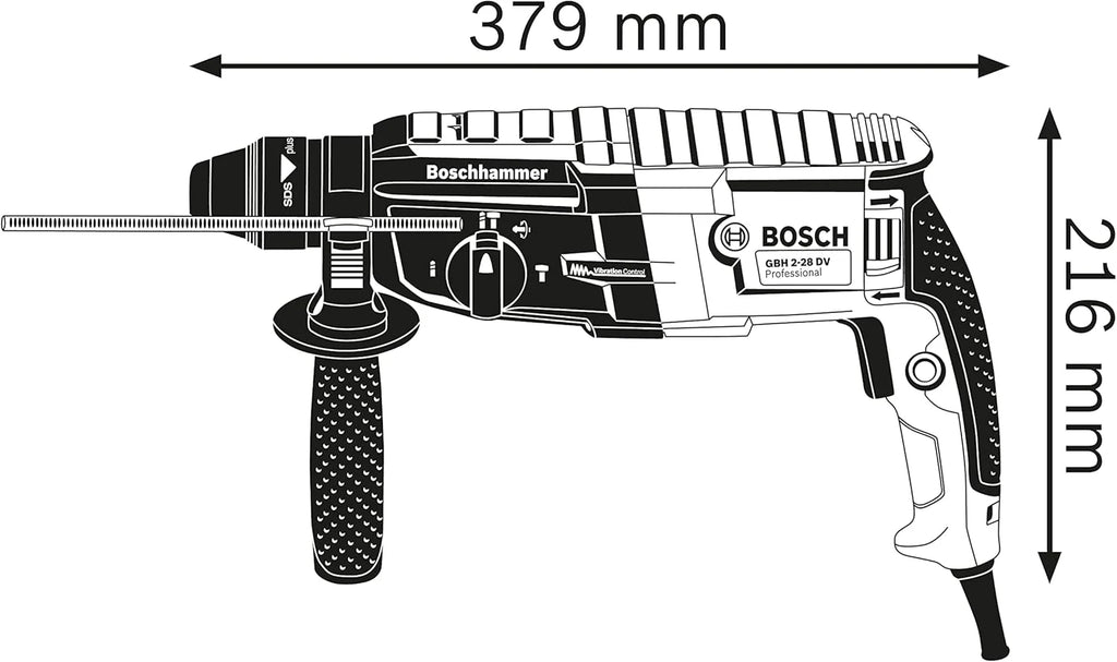 Bosch Professional: młot udarowo-obrotowy GBH 2-28 F (880 W, wymienny uchwyt SDS plus, ogranicznik głębokości, 6-częściowy zestaw wierteł i dłut, walizka L-Case) – Amazon Exclusive Set
